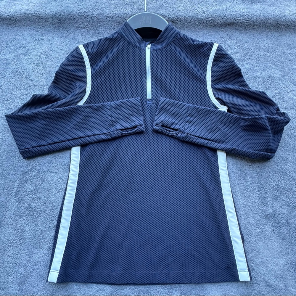 Tory Sport Navy Long Sleeve Top with White Accents - Picture 2 of 16